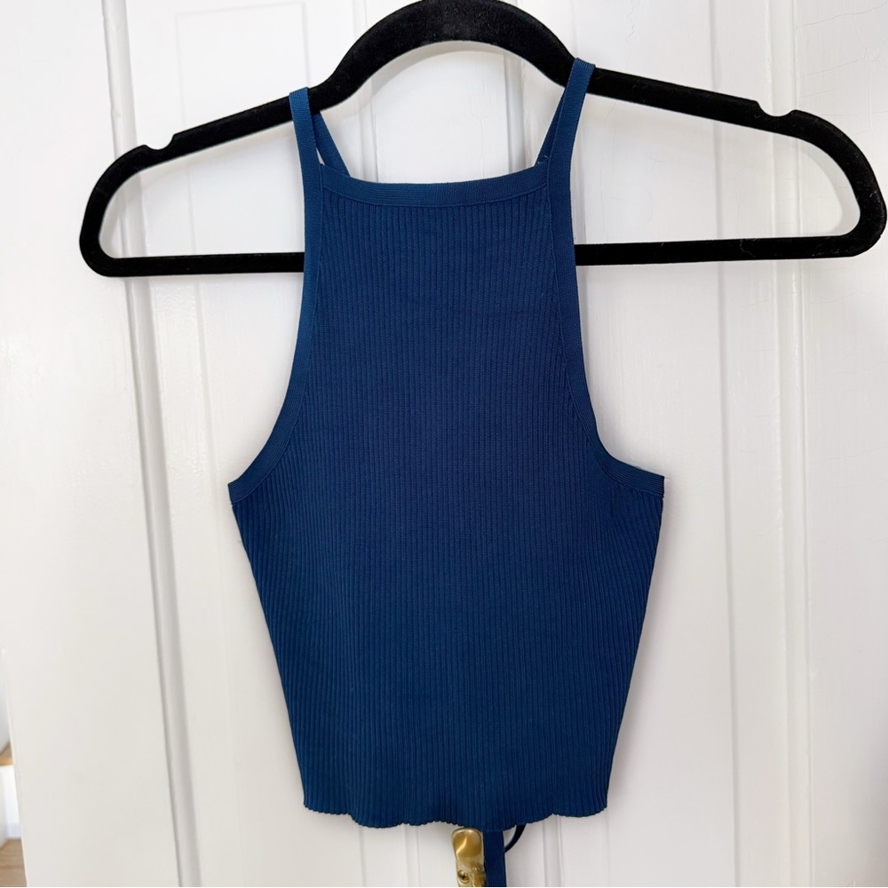 CULT GAIA - Lala Ribbed-Knit Top - Blue - Size XS